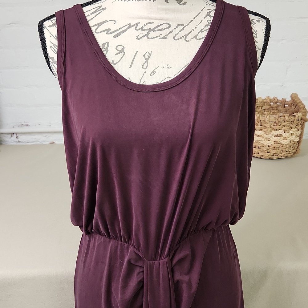 Anthropologie Dolan Left Coast Sleeveless Draped Maxi Dress in a plum Sz MED NWT - Picture 3 of 12